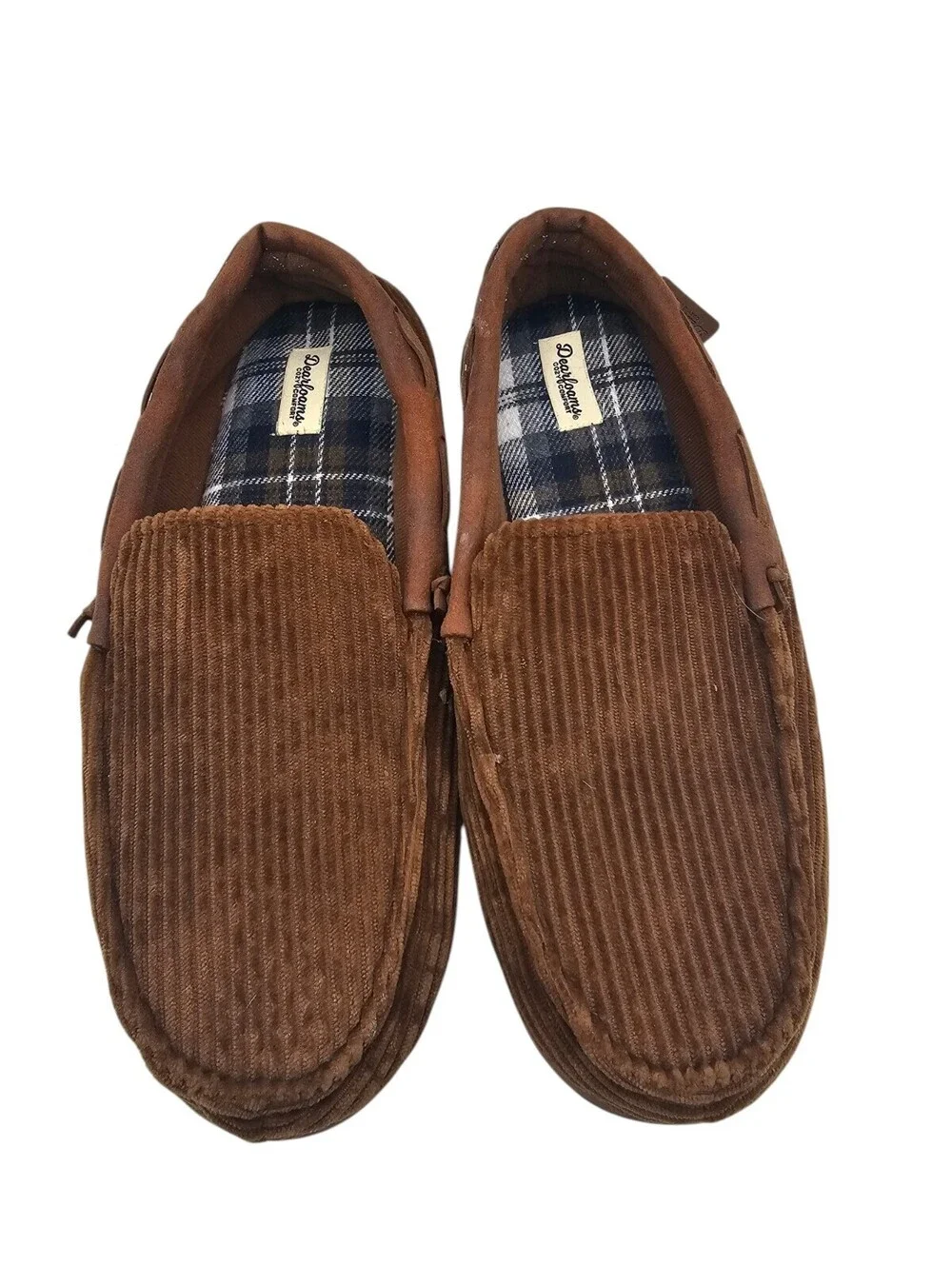 Dearfoams Men's Corduroy Moccasin Slippers Sz L US 11-12